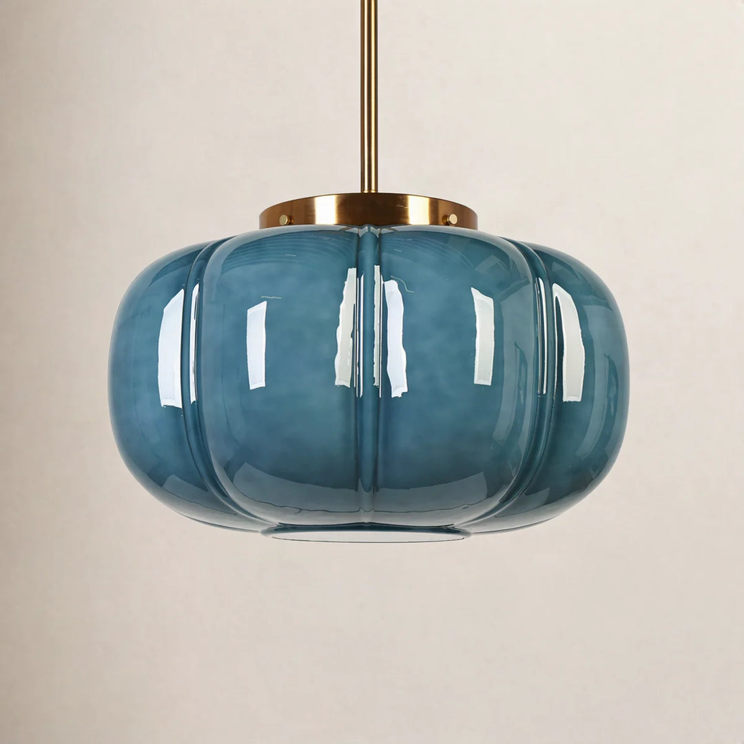 Ribbed Glass Single-Light Dome Pendant Light