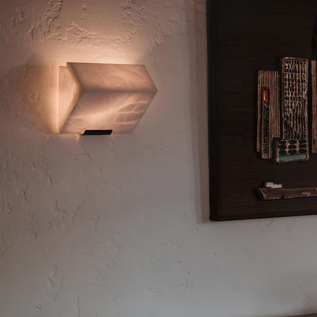 Modern Alabaster Wall Lamp – Minimalist Staircase Sconce for Hallway Corridor Lighting