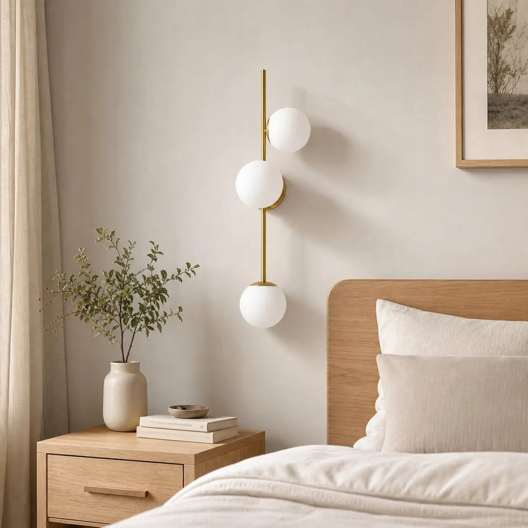 Wall sconce adding warm architectural character to a room