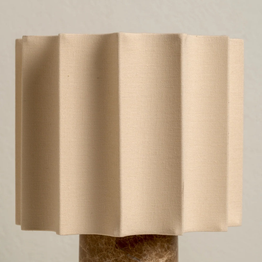 Cavilon Modern Artisanal Marble Accent Table Lamp with Soft Fabric Shade for Living Room and Bedroom