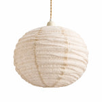 Charger l'image dans la visionneuse de galerie, Off white cotton-linen round pendant light with khaki cord