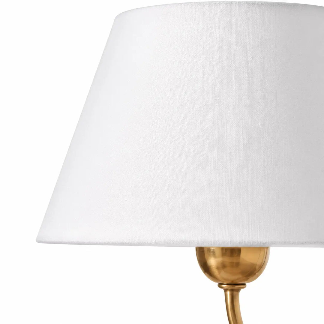 Close view of the softly textured fabric shade