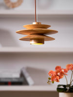 Load image into Gallery viewer, Layered Wood Plug-In Swag Pendant