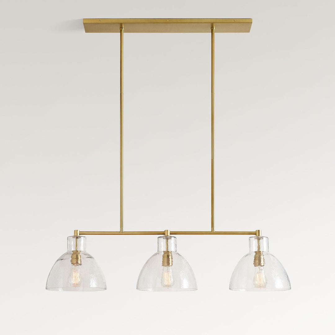 Glavira Recycled Glass Linear Chandelier - Elegant Modern Lighting