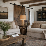 Charger l'image dans la visionneuse de galerie, Woven jute table lamp in a rustic living room