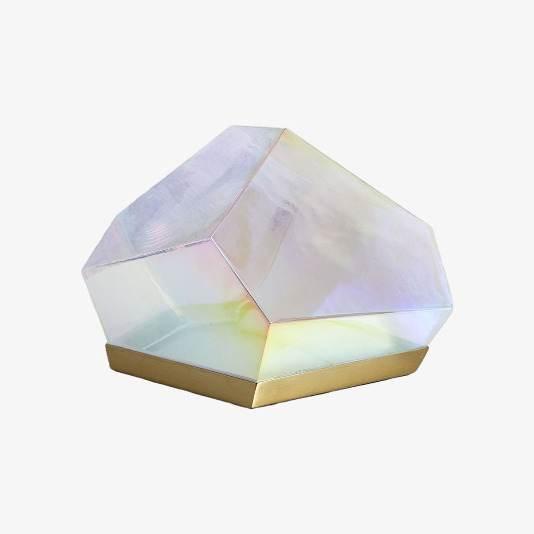 Nera Glass Gem Table Lamp with Prismatic Light Play - Living Room Bedroom Accent