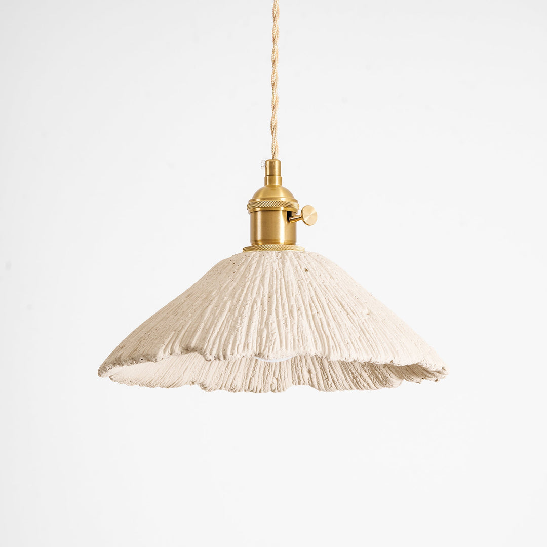 Textured Cement Gold Plug-In Swag Pendant