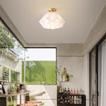 Load image into Gallery viewer, Lustra Pleated Retro Brass Acrylic Ceiling Light