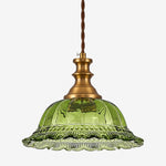 Cargar imagen en el visor de la Galería, Vintage Fluted Glass Pendant Light for Kitchen &amp; Dining