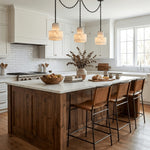 Charger l'image dans la visionneuse de galerie, Black Metal Alabaster Frosted Shade Hardwired Chandelier