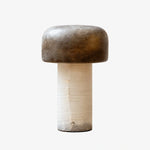 Bild in Gallery-Viewer laden, table lamp with Brown Dolomite shade and White Jade base
