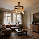 Load image into Gallery viewer, Rope-Wrapped Industrial Ring Chandelier
