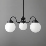 Load image into Gallery viewer, Glorica Glass Vintage Globe Chandelier - Brass 3-Light Frosted Glass Hanging Fixture

