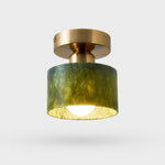 Bild in Gallery-Viewer laden, jade and gold ceiling light on gray background