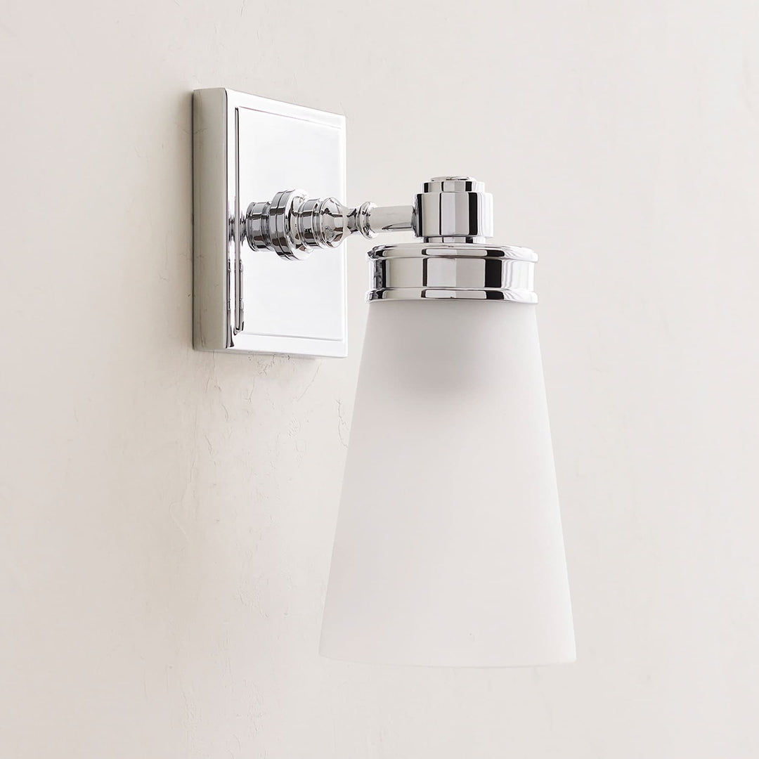 Derlina Glass Cone Wall Sconce - Modern Frosted Glass Shade Lighting