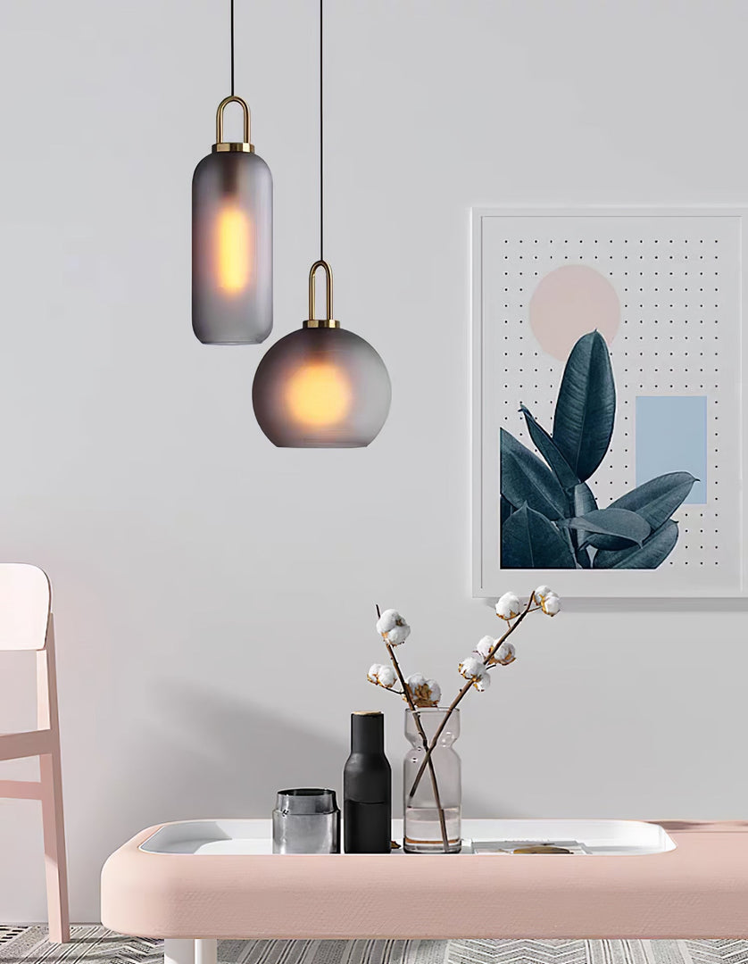 Copper-Plated Glass Plug-In Swag Pendant