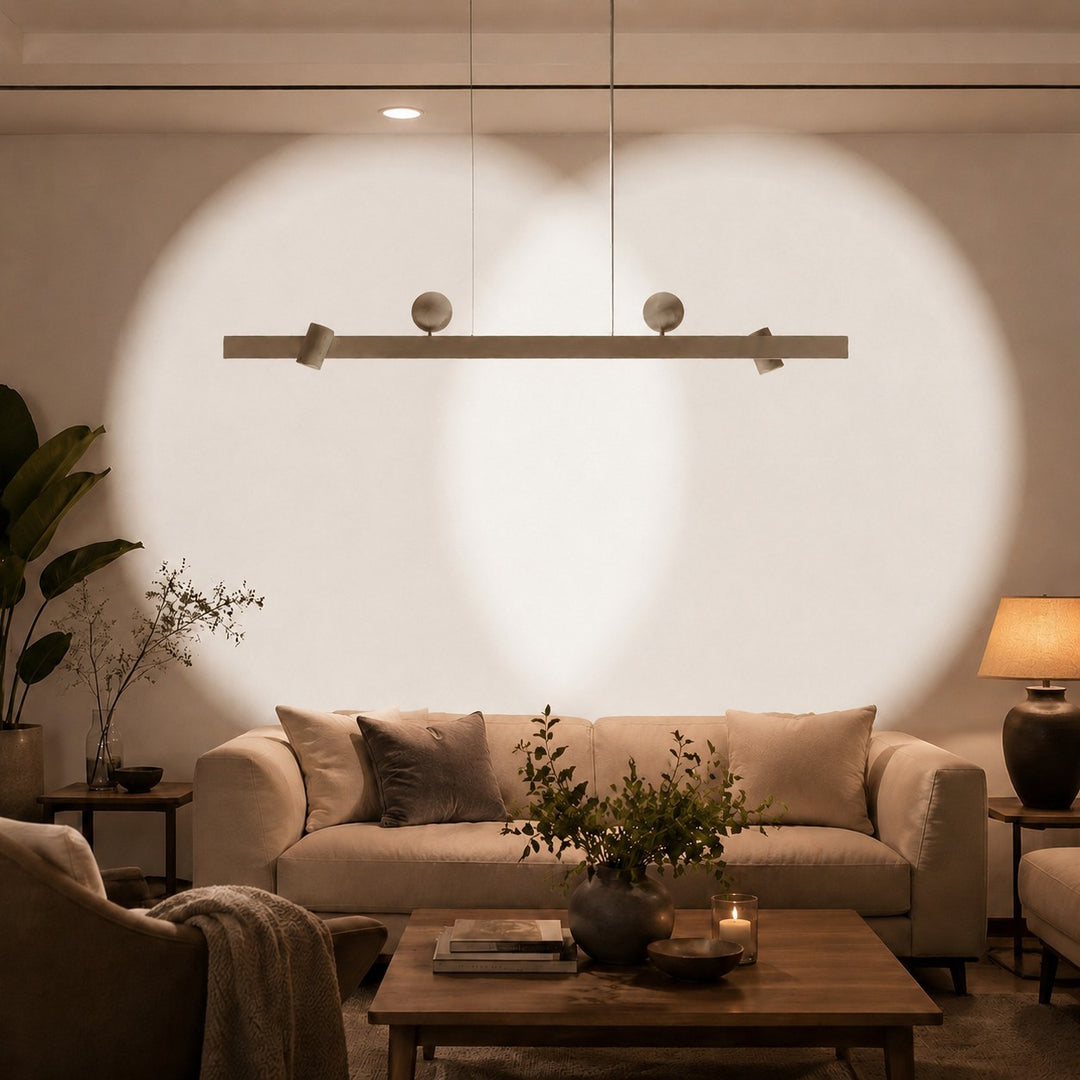 Lámpara colgante lineal para comedor con luz de lavado de pared