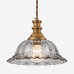 Cargar imagen en el visor de la Galería, Vintage Fluted Glass Pendant Light for Kitchen &amp; Dining