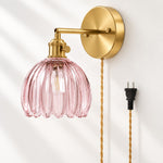 Charger l'image dans la visionneuse de galerie, Pink tulip glass plug-in wall sconce