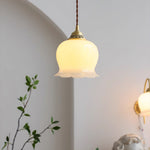 Load image into Gallery viewer, Brass Resin Petal Plug-In Pendant