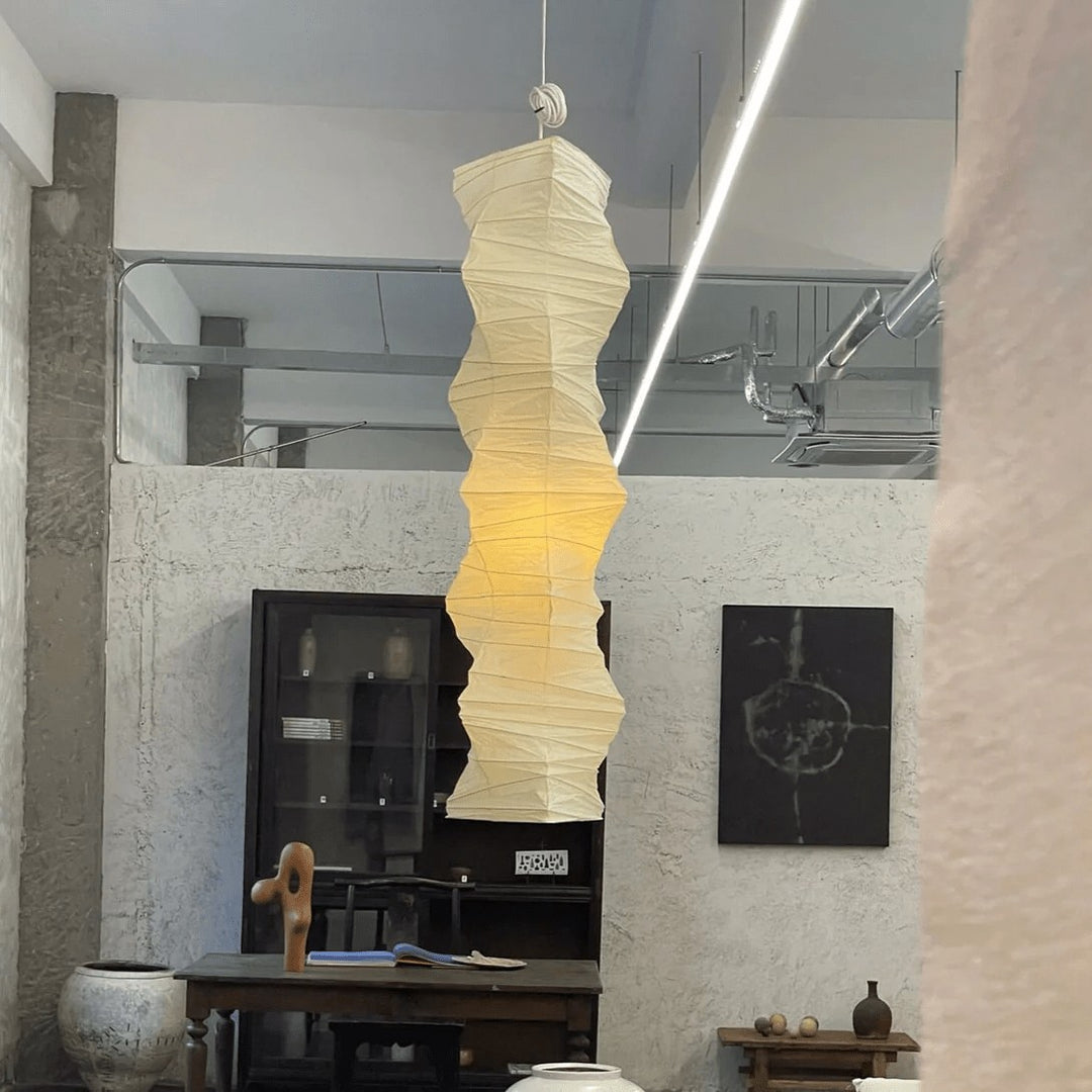 Textured Washi Paper Swag Pendant Light