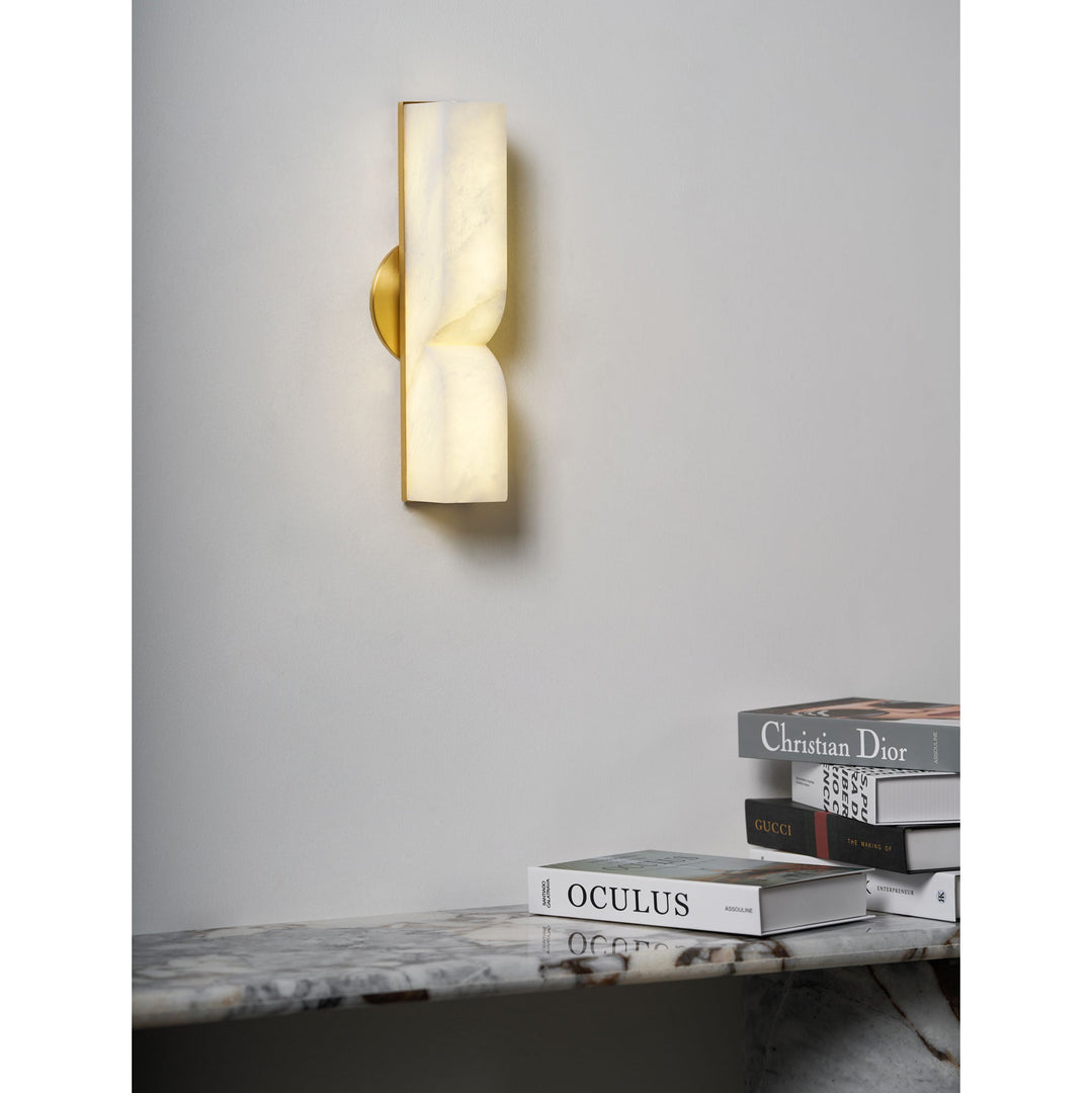 Lámpara de Pared Rectangular Moderna de Alabastro – Aplique Minimalista para Dormitorio, Pasillo y Sala