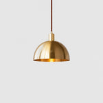 Load image into Gallery viewer, Bright brass half dome pendant 25 cm