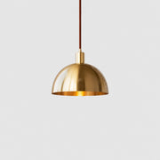 Bright brass half dome pendant 25 cm