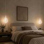 Bild in Gallery-Viewer laden, White Spiraling Polymer Teardrop Pendant Light