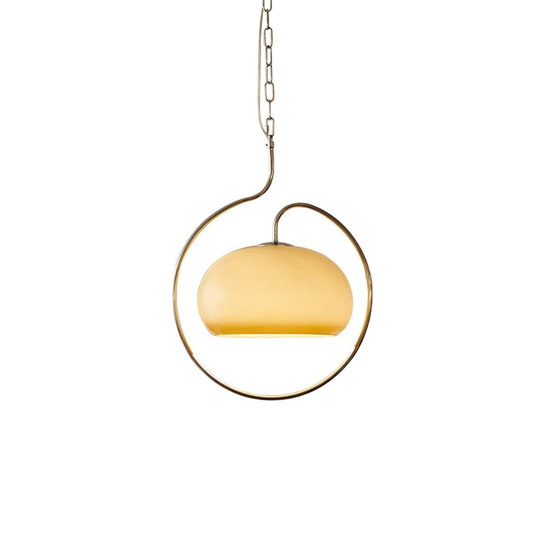 Rounded Glass Chrome Swag Pendant Light