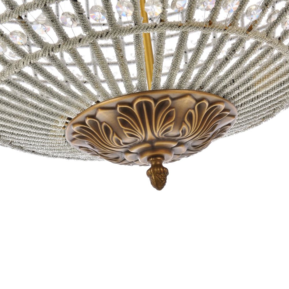 Lustre globe en cristal vintage luxueux avec finition en laiton antique