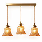 Load image into Gallery viewer, Vintage Brass Pineapple Glass Pendant Lamp