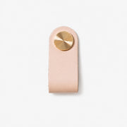 Cowhide leather and brass cabinet pull handle color and size option