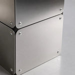 Cargar imagen en el visor de la Galería, Close view of the brushed metal lamp base and fasteners