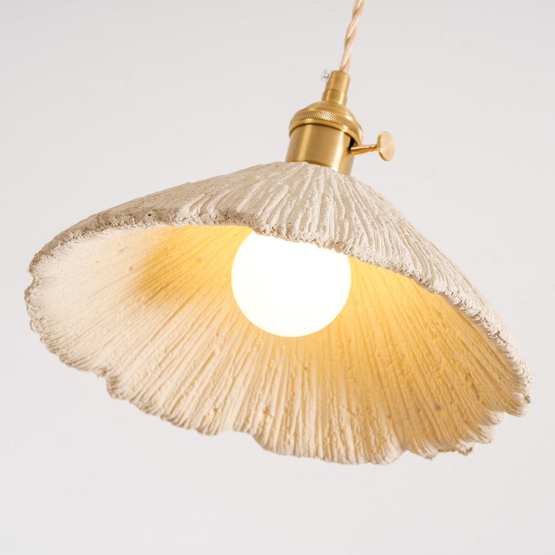 Textured Cement Gold Plug-In Swag Pendant