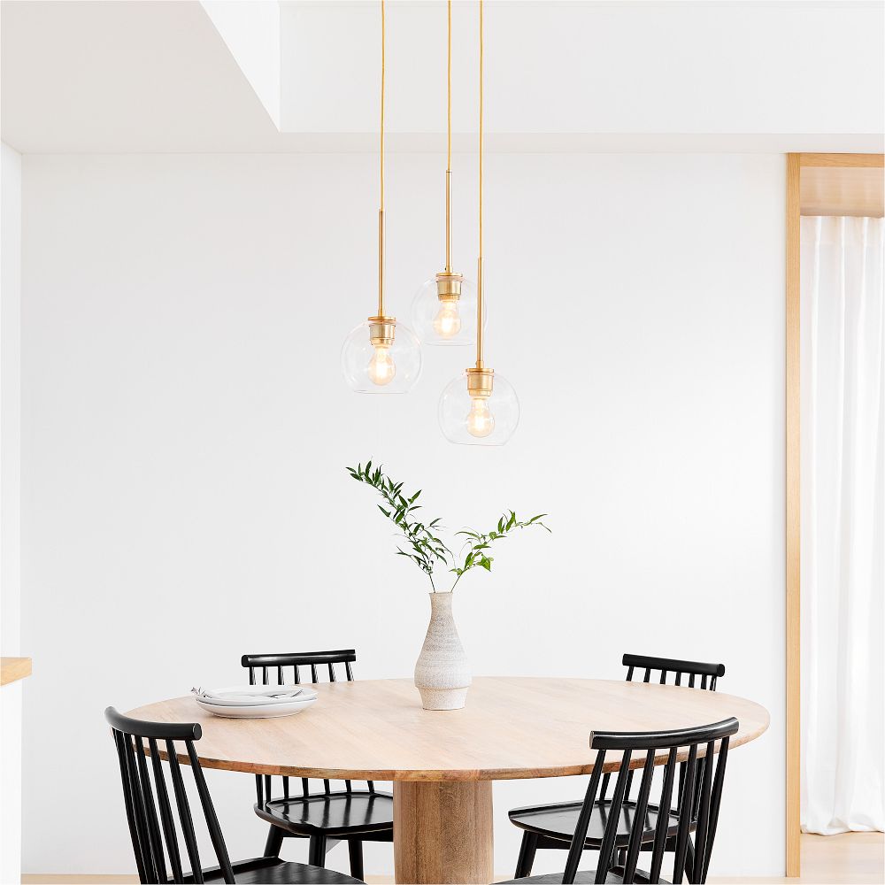 Lámpara de araña minimalista de cristal Selvion: luminaria escultural de vidrio artesanal