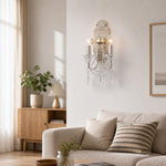 Load image into Gallery viewer, Double Crystal Candle Wall Sconce
