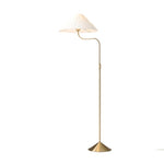 Cargar imagen en el visor de la Galería, Lámpara de pie elegante Fibura con pantalla de lino en bronce champán: añade calidez
