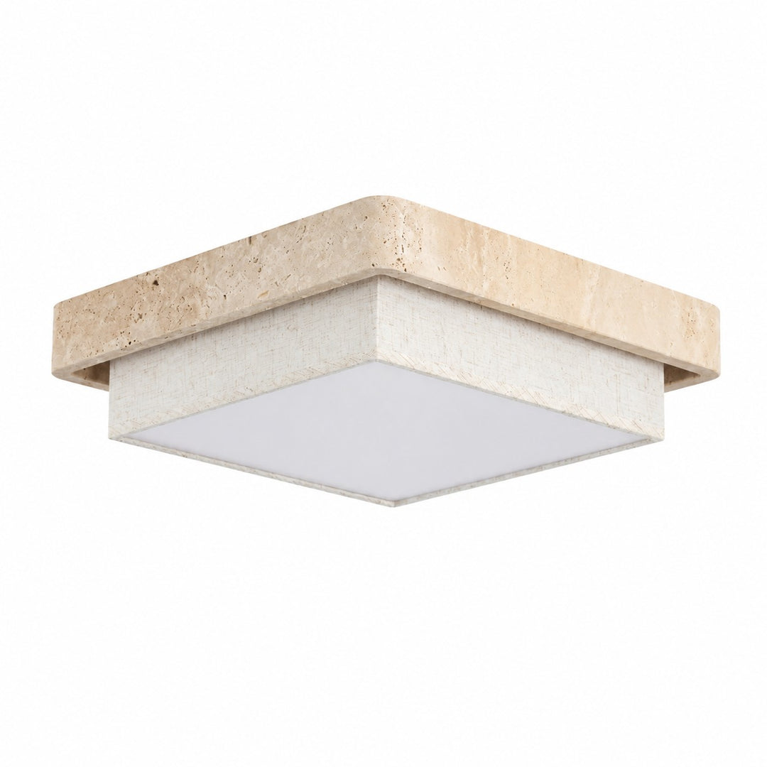 Travertine Fabric Flush Mount Ceiling Light