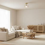 Bild in Gallery-Viewer laden, Rivora Gerillte Glas-Deckenleuchte mit Halbeinbau - Moderne Bauernhaus-Deckenleuchte für Schlafzimmer und Flur U09