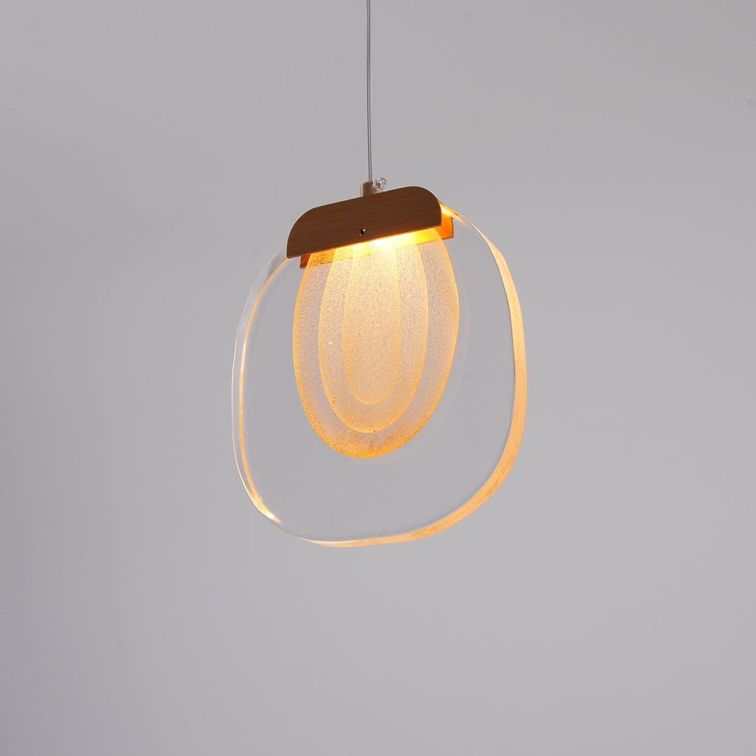 Clear Rippled Glass Plug-In Pendant