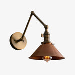 Charger l&#39;image dans la visionneuse de galerie, Conique Metal Industrial Wall Sconce with Adjustable Arm - Vintage Copper Cone Shade for Task Lighting
