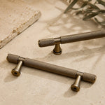 Cargar imagen en el visor de la Galería, Loose antique brass cabinet pulls showing full shape