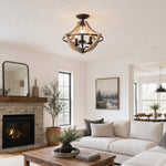 Cargar imagen en el visor de la Galería, Distressed wood and rust ceiling light scene 1