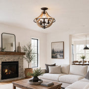 Distressed wood and rust ceiling light scene 1