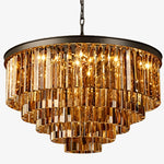 Load image into Gallery viewer, Aurevon Crystal Prism Metal Frame Modern Ceiling Chandelier for Home and Hotel