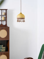 Charger l'image dans la visionneuse de galerie, Tasseled Brass Glass Swag Pendant Light