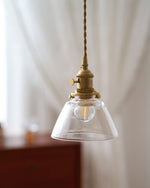 Load image into Gallery viewer, Brass Glass Hardwired Pendant Lamp