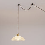 Charger l'image dans la visionneuse de galerie, Polished Brass Domed Glass Plug-In Pendant