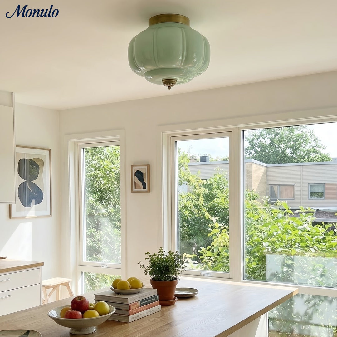 Plafonnier encastré Eloise en verre laiteux – Éclairage d'accentuation moderne avec abat-jour en verre artistique 